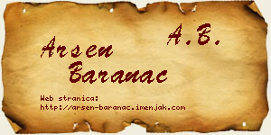 Arsen Baranac vizit kartica